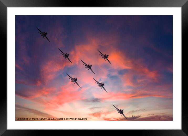 The Red Arrows  Framed Mounted Print by Mark Harvey