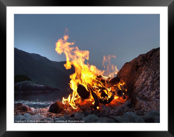 Camp Fire Framed Mounted Print by Chris Mobberley