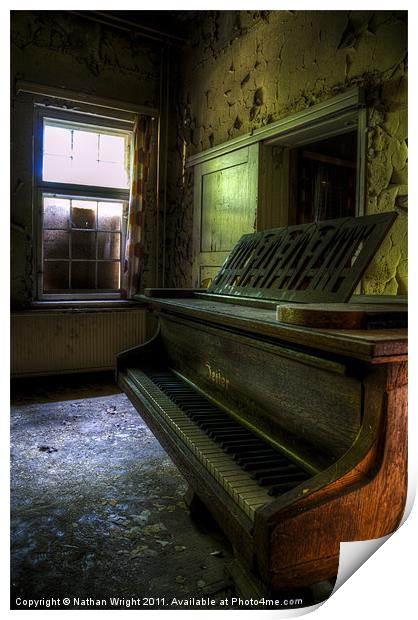 Old piano Print by Nathan Wright