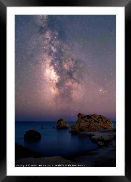 Milky Way at Aphrodite's Rock  Framed Mounted Print by Martin Yiannoullou