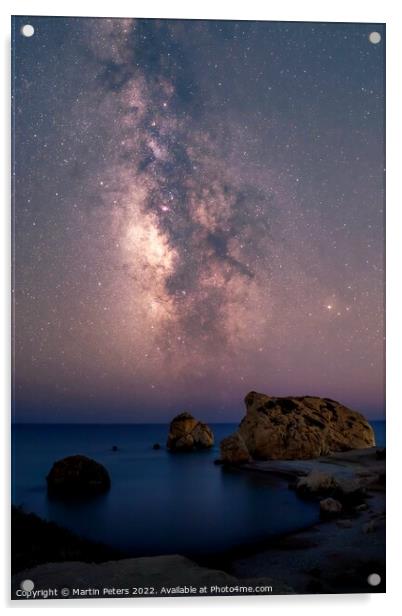 Milky Way at Aphrodite's Rock  Acrylic by Martin Yiannoullou