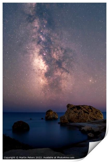 Milky Way at Aphrodite's Rock  Print by Martin Yiannoullou
