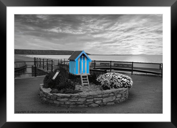 Filey Bathing Machine Colour Selection  Framed Mounted Print by Alison Chambers