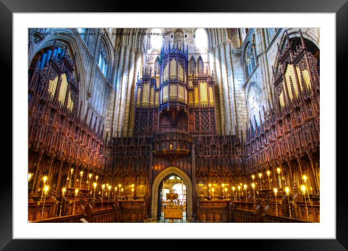 Ripon Cathedral Great Organ Framed Mounted Print by Alison Chambers