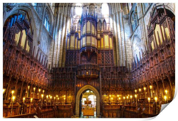 Ripon Cathedral Great Organ Print by Alison Chambers