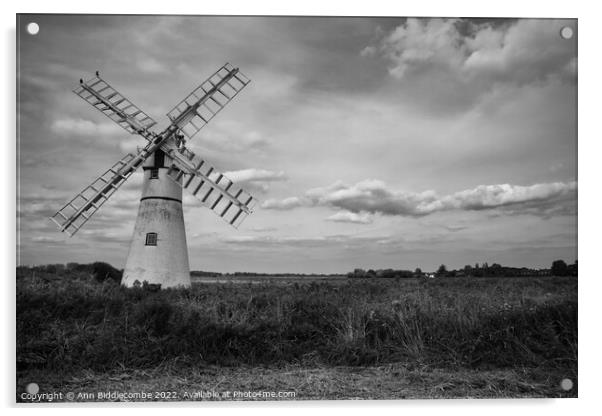 Thurne wind pump Acrylic by Ann Biddlecombe