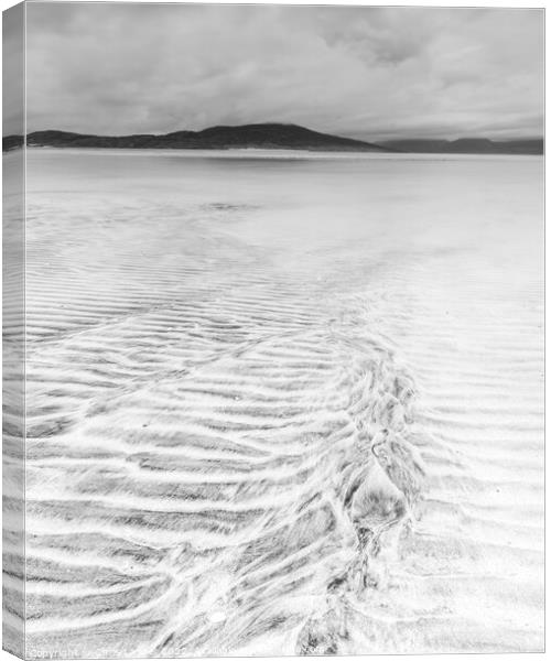 Sand patterns on Seilebost Canvas Print by Chris Lauder