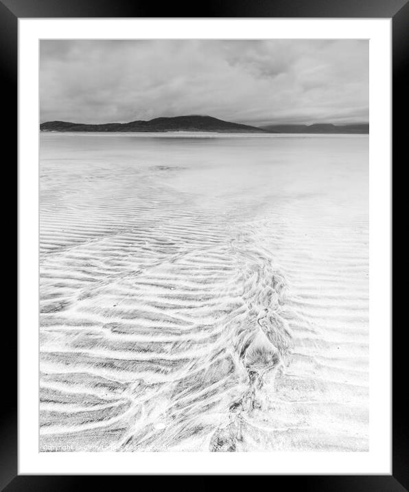 Sand patterns on Seilebost Framed Mounted Print by Chris Lauder