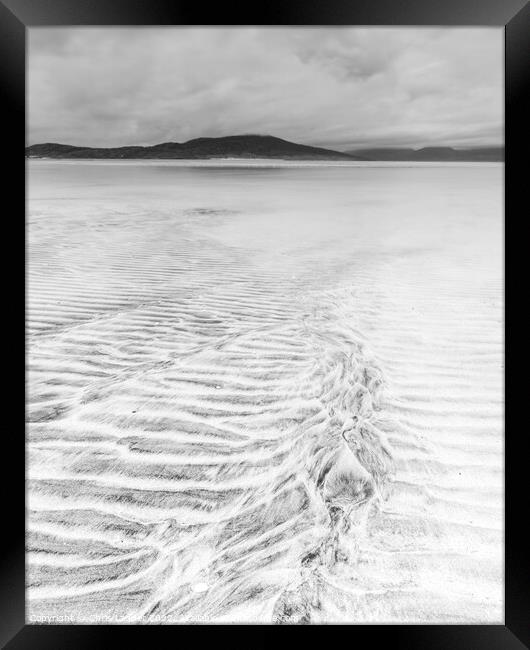 Sand patterns on Seilebost Framed Print by Chris Lauder