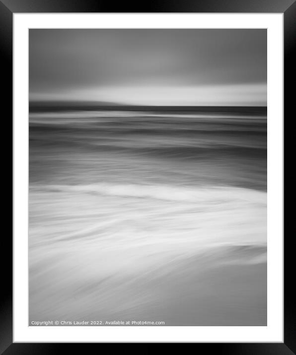 Monochrome Impressions of Harris Coastline Framed Mounted Print by Chris Lauder