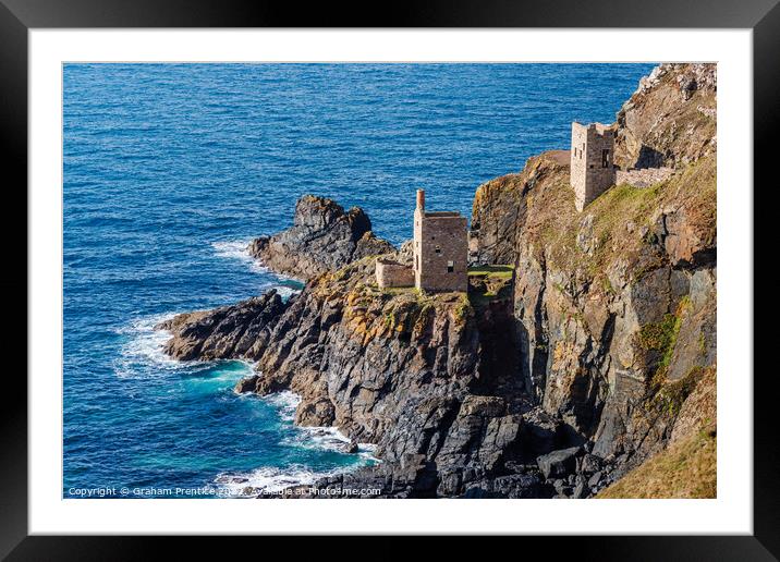 The Crowns Engine Houses, Botallack Mine, Cornwall Framed Mounted Print by Graham Prentice