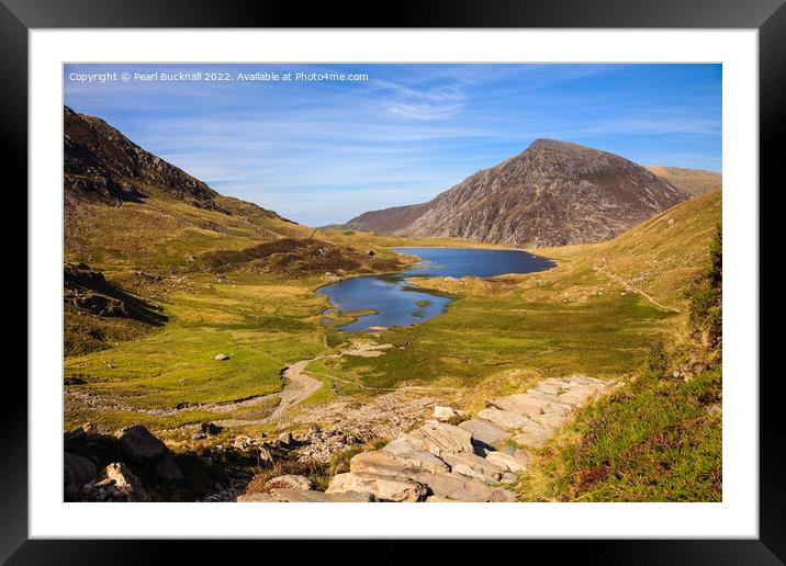 Llyn Idwal in Cwm Idwal Snowdonia Framed Mounted Print by Pearl Bucknall