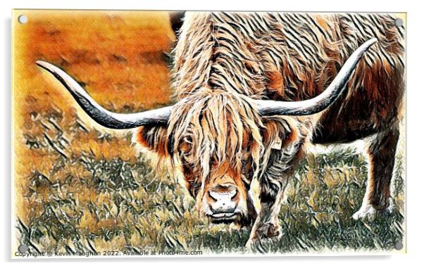 Highland Cow (Texture Finish Digital Art) Acrylic by Kevin Maughan