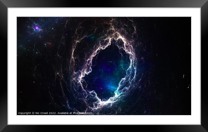 Fabric of Space Framed Mounted Print by Nic Croad