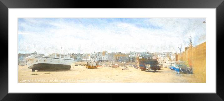 St Ives Harbour Framed Mounted Print by Horace Goodenough