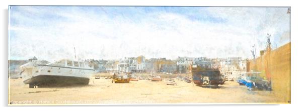 St Ives Harbour Acrylic by Horace Goodenough