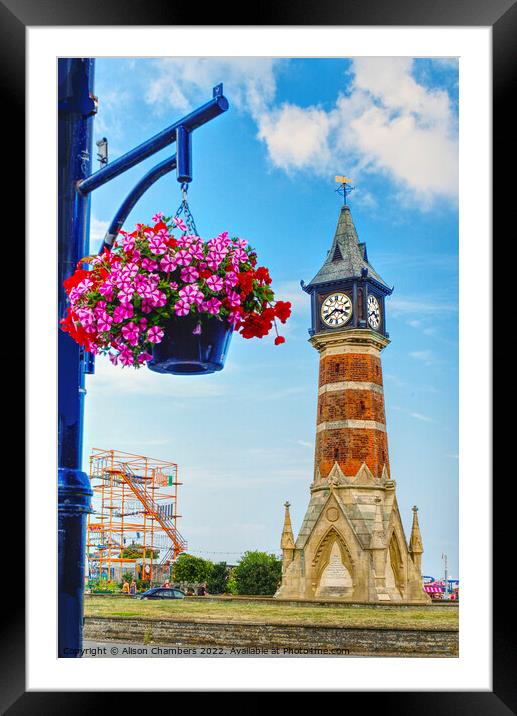 Skegness Clock Tower Framed Mounted Print by Alison Chambers