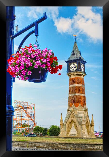 Skegness Clock Tower Framed Print by Alison Chambers