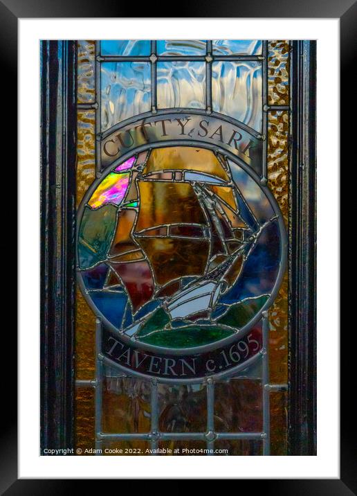 Cutty Sark Stained Glass Panel Framed Mounted Print by Adam Cooke