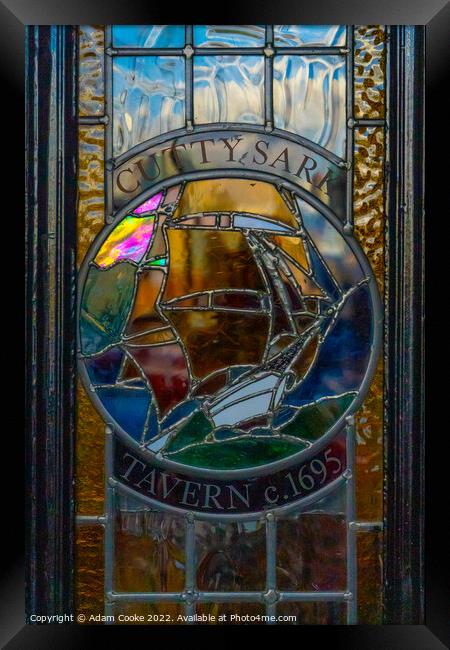 Cutty Sark Stained Glass Panel Framed Print by Adam Cooke