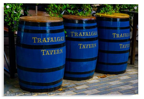 Trafalgar Tavern Barrels Acrylic by Adam Cooke