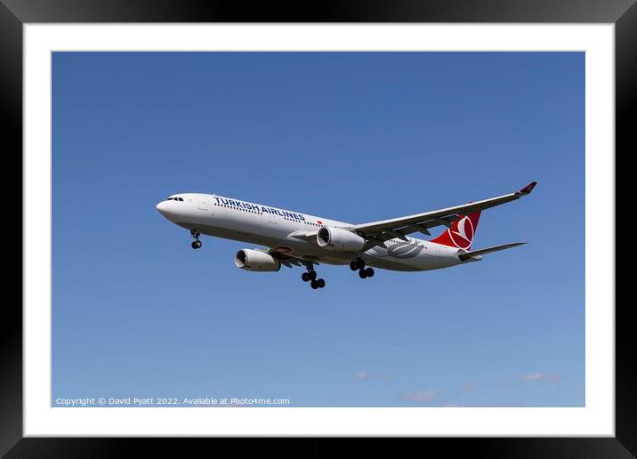 Turkish Airlines Airbus A330 Framed Mounted Print by David Pyatt