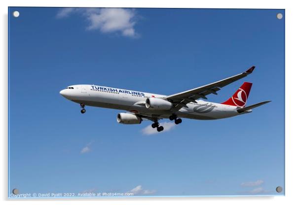 Turkish Airlines Airbus A330-343  Acrylic by David Pyatt