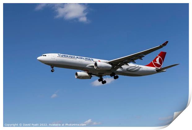 Turkish Airlines Airbus A330-343  Print by David Pyatt