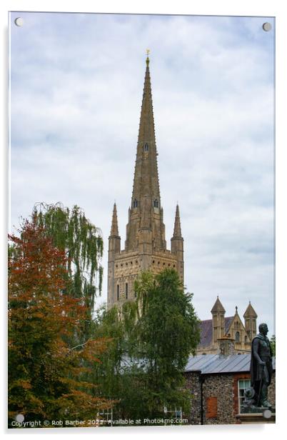 Norwich Cathedral Acrylic by Rob Barber