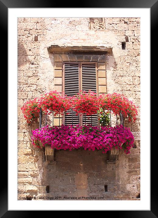 Tuscan balcony Framed Mounted Print by Colin Chipp