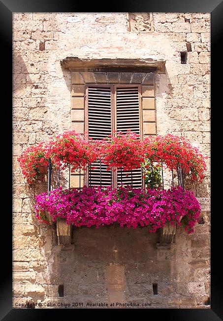 Tuscan balcony Framed Print by Colin Chipp