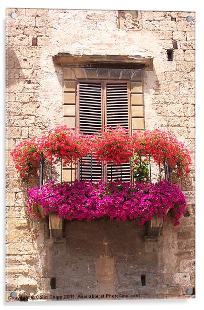 Tuscan balcony Acrylic by Colin Chipp