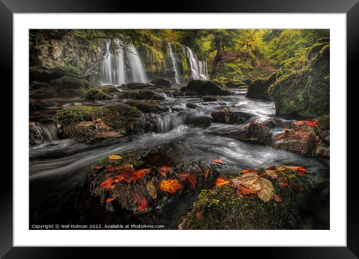 Sgwd y Pannwr Waterfall, Brecon Beacons Framed Mounted Print by Neil Holman