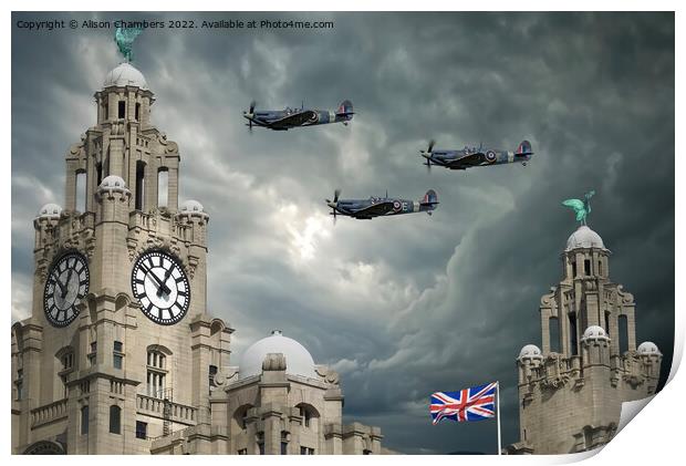 Liverpool Spitfires Print by Alison Chambers