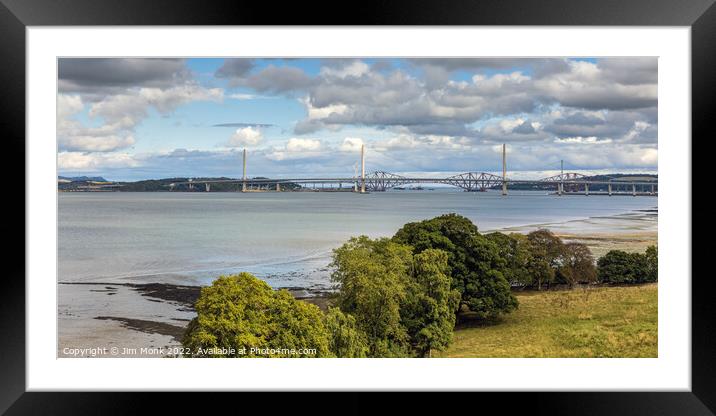 The Forth Bridges Framed Mounted Print by Jim Monk