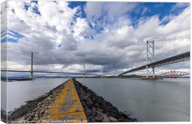 The Bridges over the Forth, Scotland Canvas Print by Jim Monk
