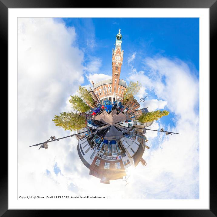 March in Cambridgeshire town hall mini planet Framed Mounted Print by Simon Bratt LRPS