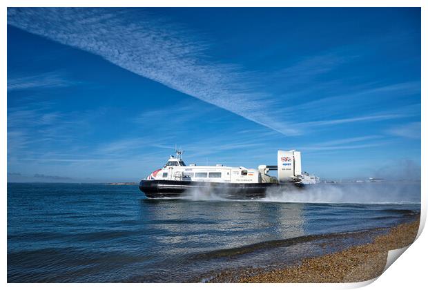 Hovercraft leaving, Southsea  Portsmouth  Print by kathy white