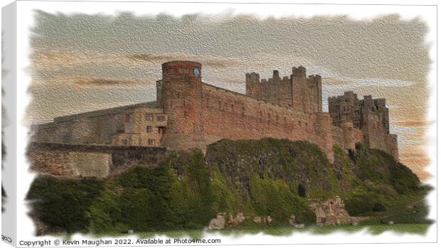 Bamburgh Castle (Digital Oil Painting Look) Canvas Print by Kevin Maughan