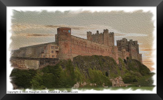 Bamburgh Castle (Digital Oil Painting Look) Framed Print by Kevin Maughan