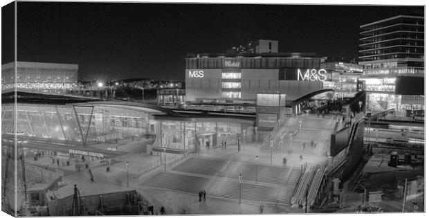 Westfield Shopping City bw Canvas Print by David French