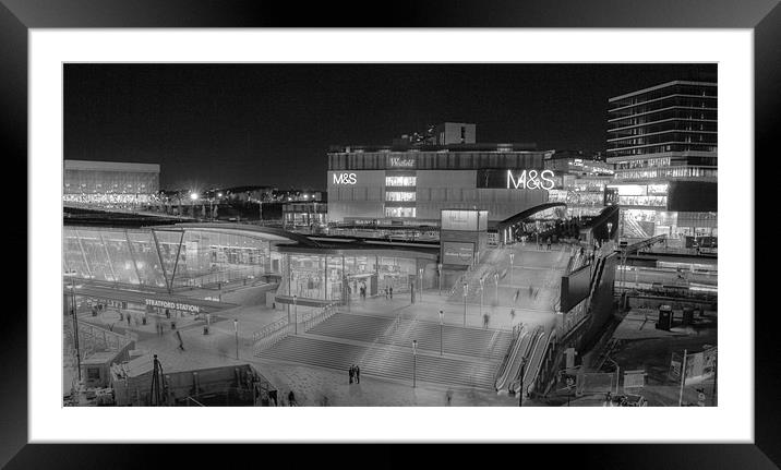 Westfield Shopping City bw Framed Mounted Print by David French