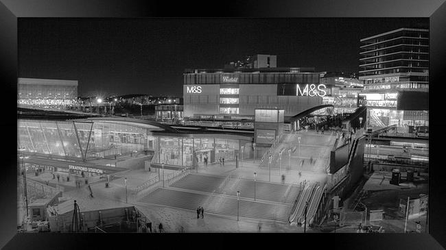 Westfield Shopping City bw Framed Print by David French