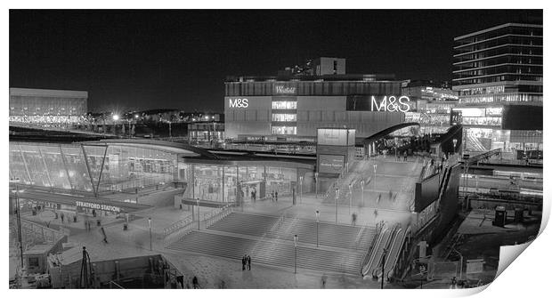 Westfield Shopping City bw Print by David French