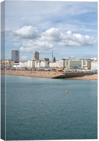 Brighton Seafront Canvas Print by kathy white