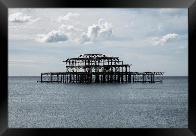 Brighton Seafront, Old west Pier,  Framed Print by kathy white