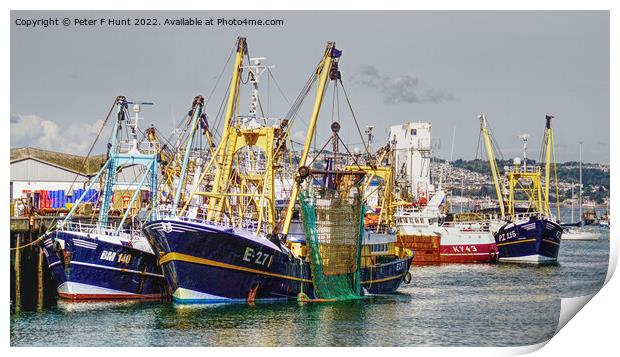 Fishing Trawlers In Port Print by Peter F Hunt
