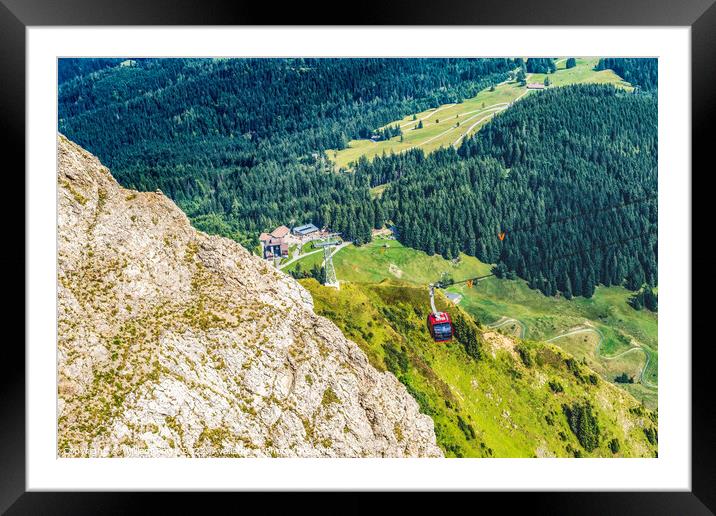 Cable Car Descending Mount Pilatus Lucerne Switzerland Framed Mounted Print by William Perry