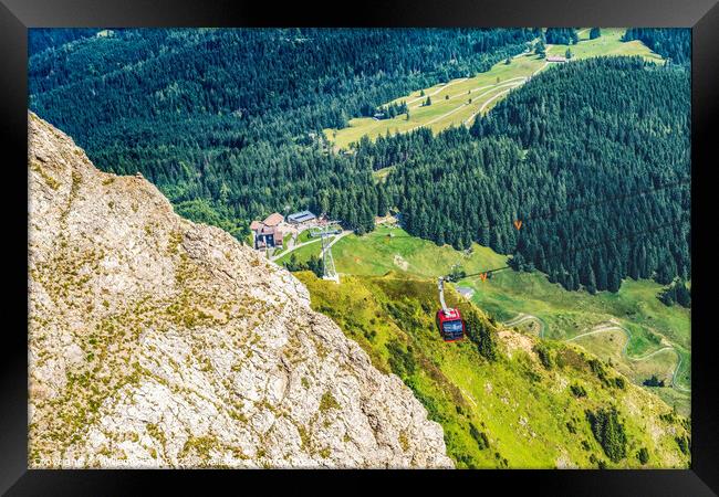 Cable Car Descending Mount Pilatus Lucerne Switzerland Framed Print by William Perry