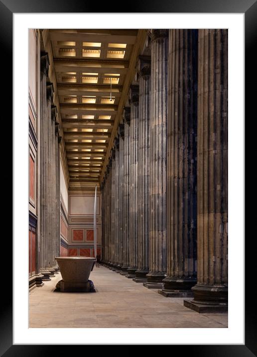 Altes Museum Portico At Night in Berlin Framed Mounted Print by Artur Bogacki